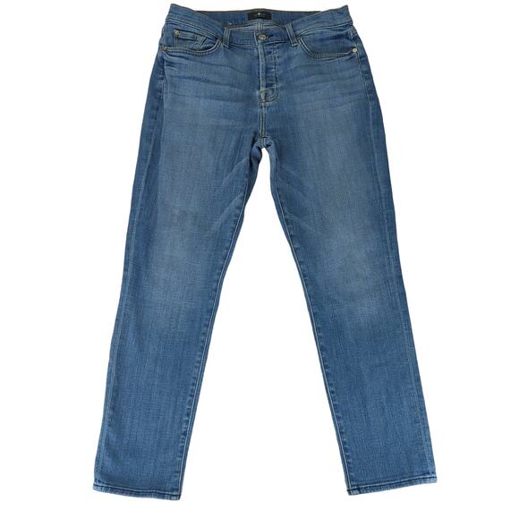 7 for All‎ Mankind Skinny Jeans Women's Size 27 Stretch Button Fly - Picture 1 of 9